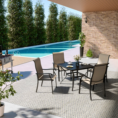 Urbai Square 4 - Person 37.4'' L Outdoor Dining Set