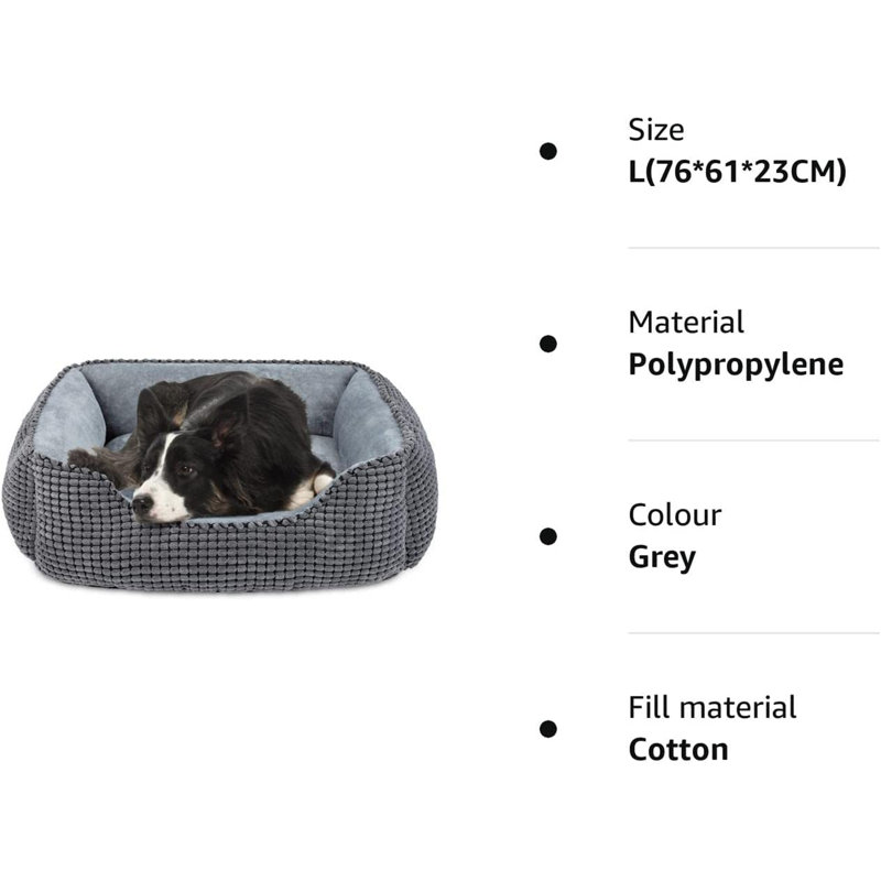 Elkton Pet Bed, 23cm H x 76cm W x 61cm D