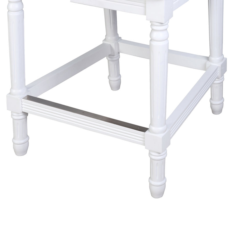 Tabouret rembourré Cionna, Blanc, Tabouret de bar (siège d'une hauteur de 31 po)