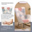 Chaise berçante en tissu, bois et lin-1125294739