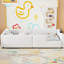 Lit tapissier simple confortable avec garde-corps et station de charge - portable blanc
