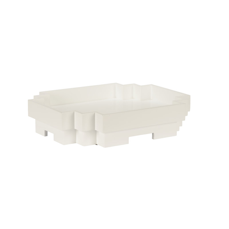 Japandi Wood Tray, White