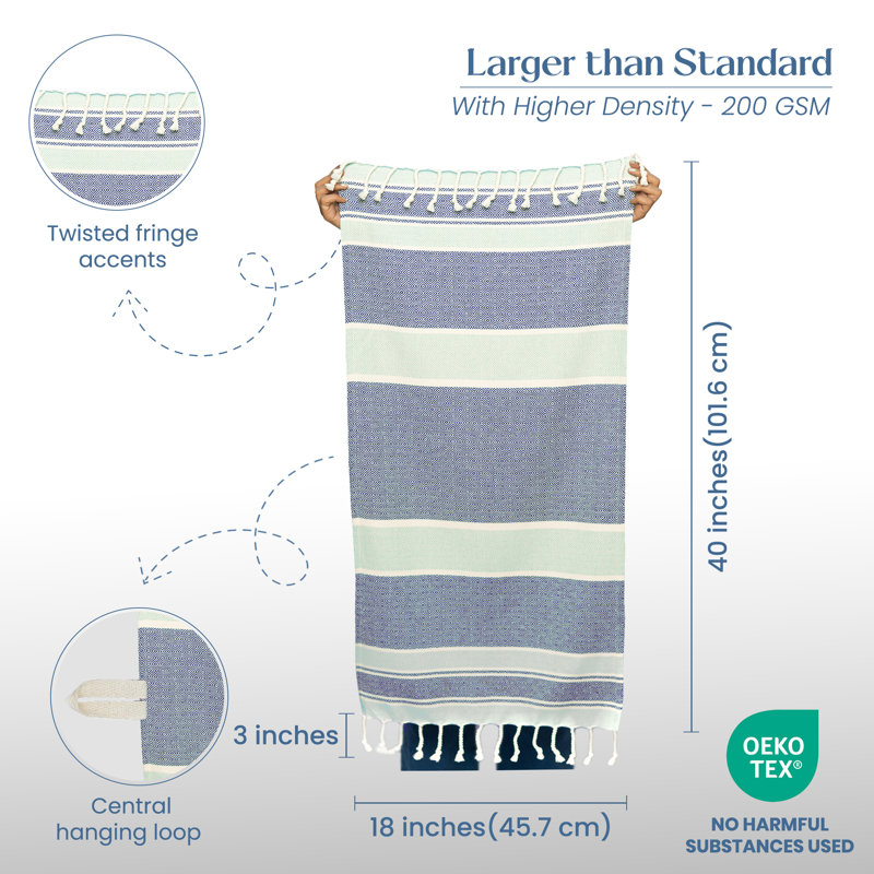 100% Cotton - Kitchen and Bathroom Turkish Hand Towels (Set of 2)| Decorative Hand Towels for Bath, Guest, Face, Hair, Tea, Dishcloth | 40”x18”