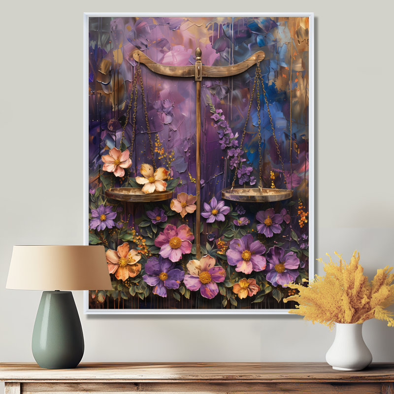 «Mauve», bleu, astrologie, collaboration cosmique, balance, astronomie, art mural, Cadre flottant blanc, H 30 po x l 40 po