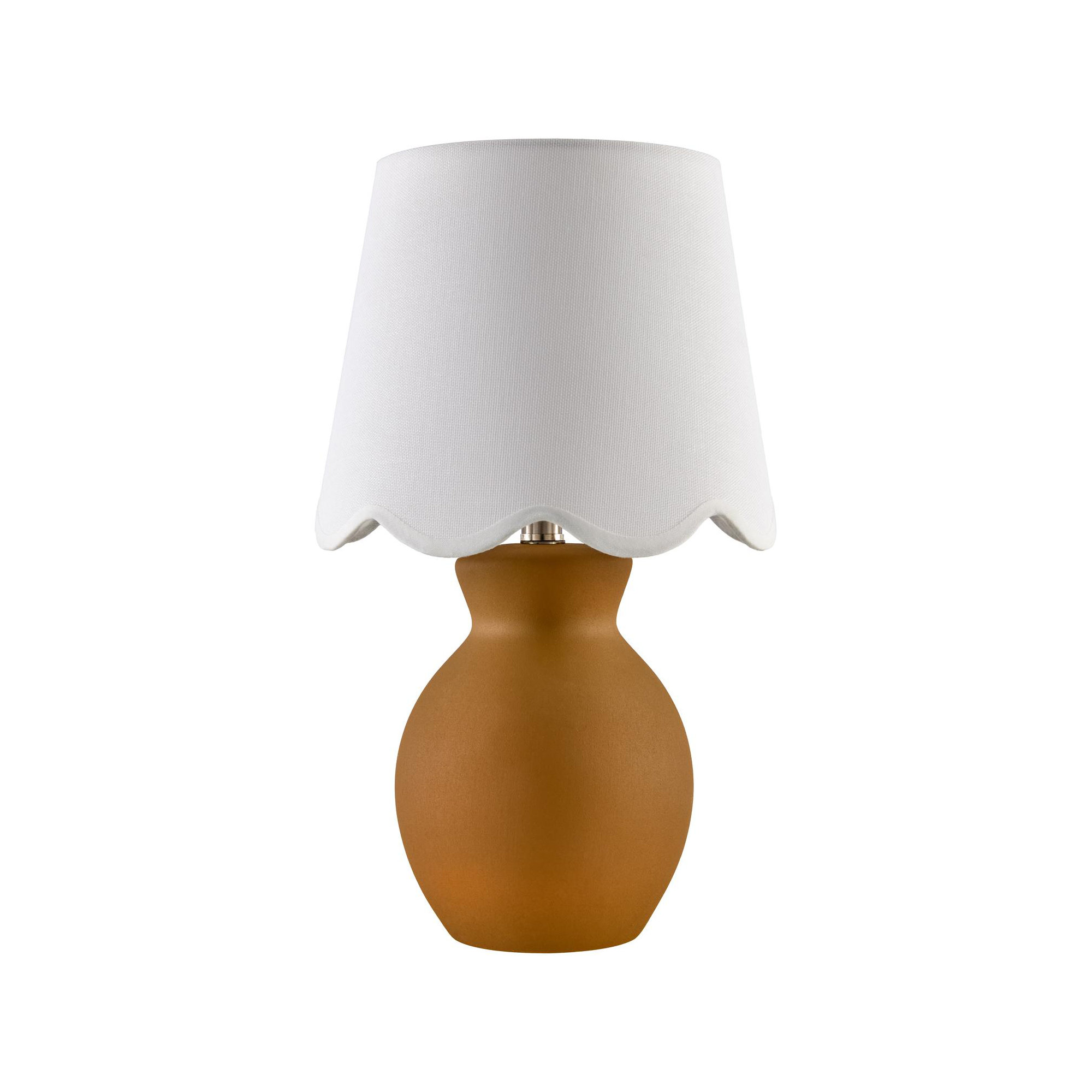 Momsen Scallop Shade Matte Lamp, Tan, White, 15"H x 8"W x 8"D