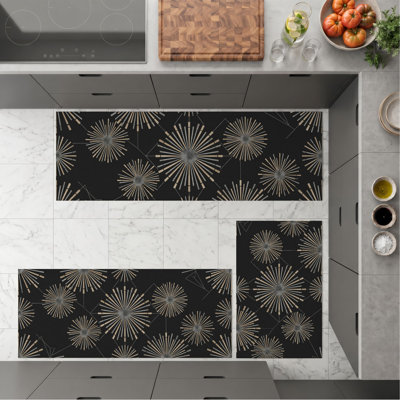 Dandelion Burst Non-Slip Washable Kitchen Mats