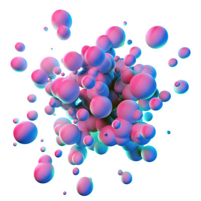 Colorful Splash Shapes - Wrapped Canvas Graphic Art