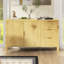 Buffet moderne de 55,1 po avec tablettes réglables, 3 tiroirs et crochets-695453602