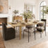 Ensemble de table de salle à manger extensible avec chaises rembourrées et chaises roulantes