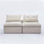 Canapé modulaire, sans accoudoirs, bricolage à souhait, tissu en chenille doux, méridienne à dossier nu, coin lecture ou appartement, coussin lombaire, 2 sièges, rembourré, beige-121060247