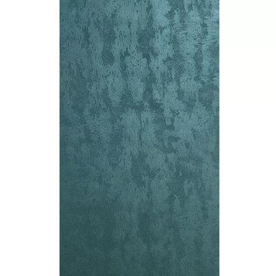 Papier peint texturé plâtre uni bleu sarcelle