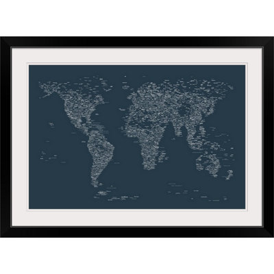 Francy " City Names World Map " by Michael Tompsett