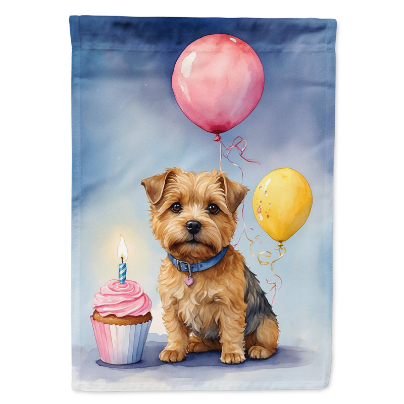Drapeau «Happy Birthday House», Terrier de Norfolk