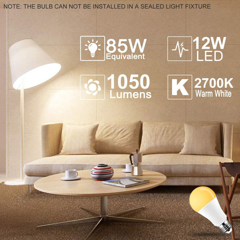 12 Watt E26/Medium (Standard) 2700K Bulb