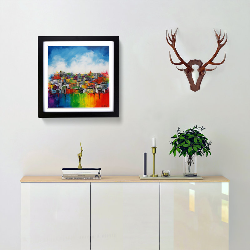 City Of Cardiff Color Field No.4 - Single Picture Frame Print on Wood, Black