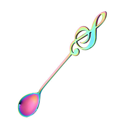 stainless steel spoon Music Stainless Steel Spoon Dessert Spoon Teaspoon Music Bar Spoon