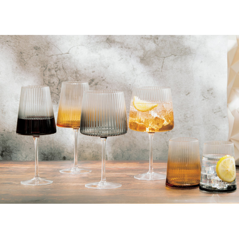 Empire 450ml Handmade Wine Glass Set, Smoke