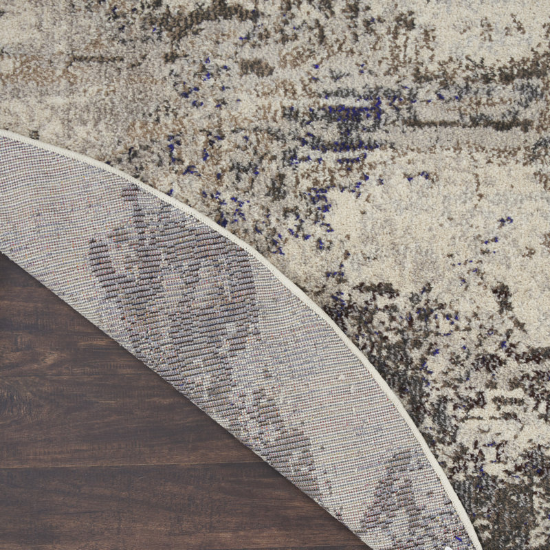 Adriennie Abstract Indoor Rug, Round 4'