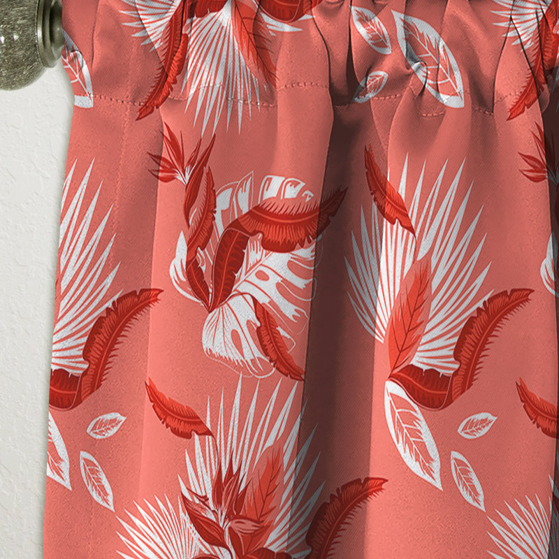 Panneau de rideau simple occultant floral avec fleurs et papillons roses, L 52 po x L 63 po