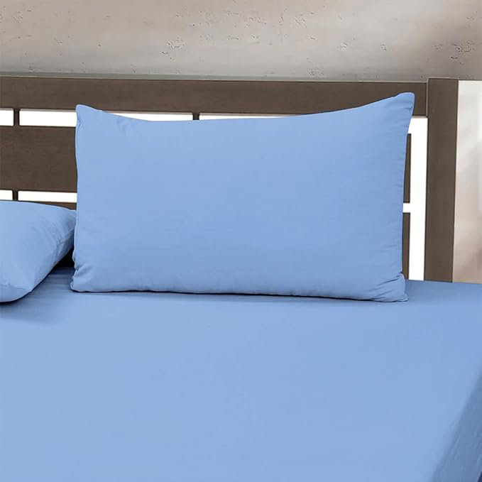 Rylynne Microfiber Plain Weave / Muslin Fitted Sheet, Light Blue, King