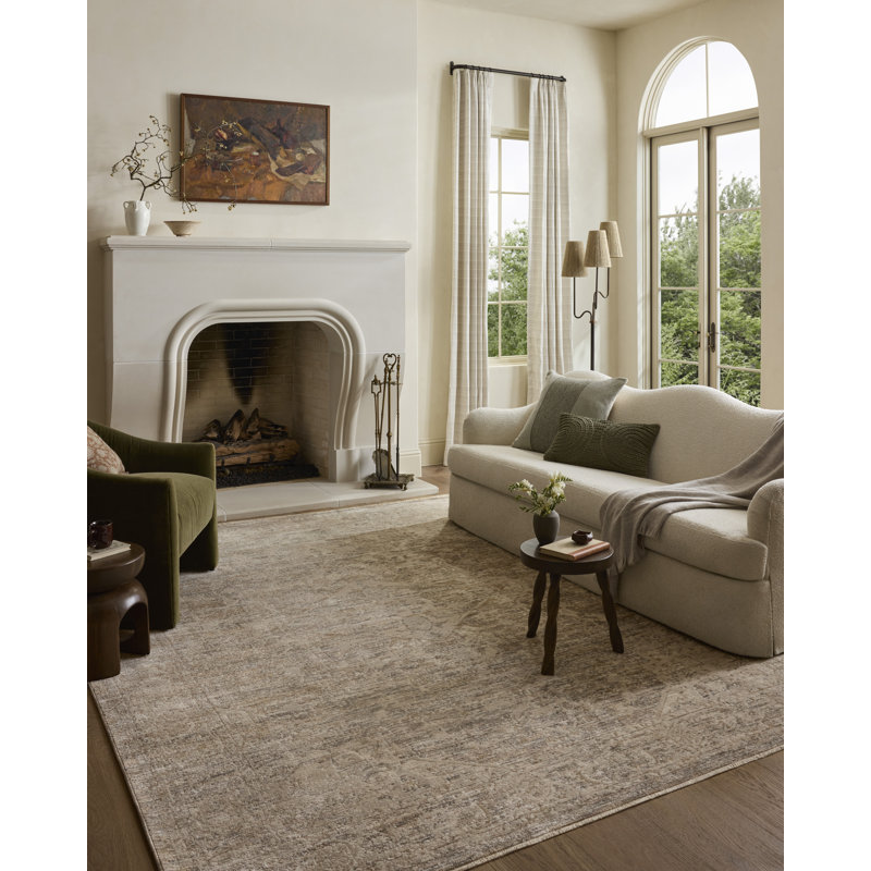 Tapis fumée / naturel Loloi Clarisse, Rectangle 9 pi 6 po x 13 pi