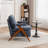 Mid Century Upholstered Arm Accent Chair with Solid Wood Legs-112041300