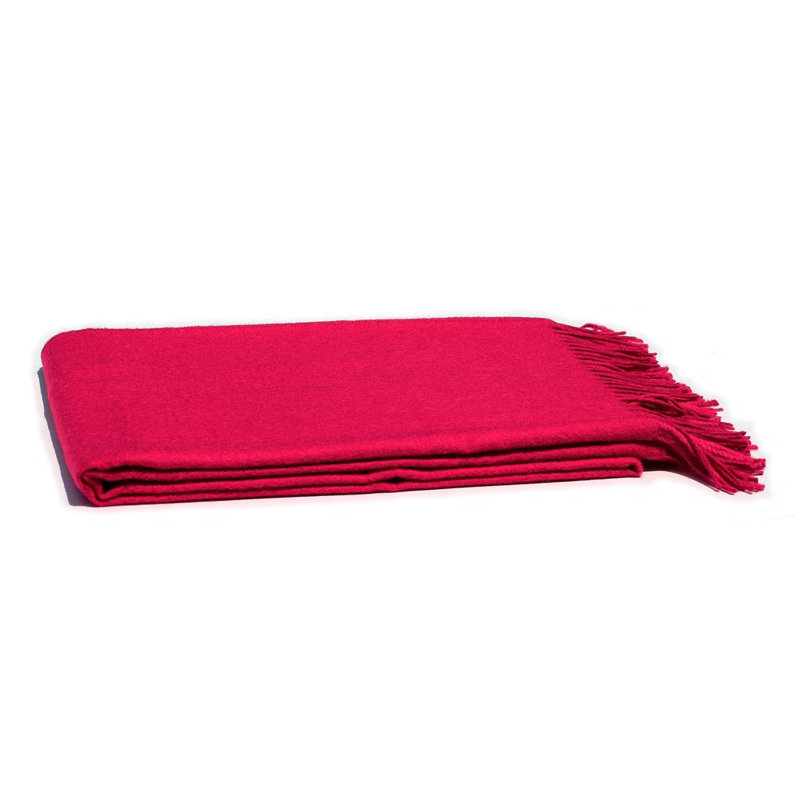 Madison Woven Baby Alpaca Throw Blanket, Raspberry
