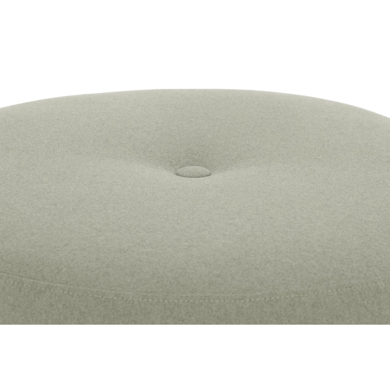 Cloquet 75cm Wide Tufted Round No Pattern Pouf Ottoman, Beige Grey