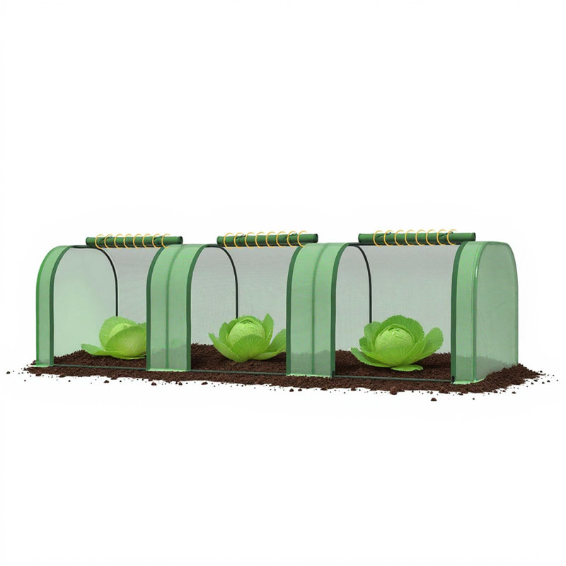Mini Greenhouse 117 x 39 x 31 in with PE Cover Roll-Up Zipper Door Steel Frame for Patio Balcony Garden Plants
