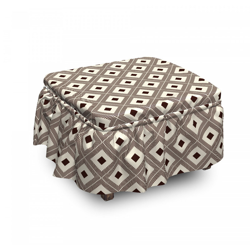 Housse pour repose-pieds Rhombus and Strips Ikat