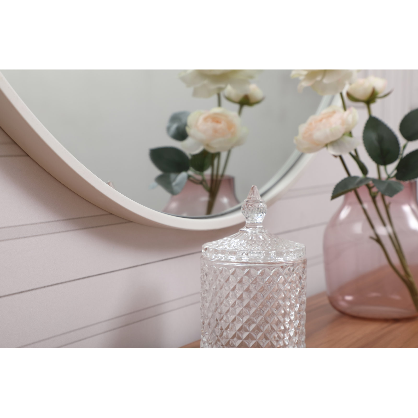 Cassie Accent Mirror, 42" x 42", White