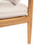 Canapé d'extérieur en bois d'acacia 3 places avec finition en teck clair et coussins beiges Terassi pour une assise durable et élégante.