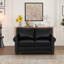 Causeuse de salon en similicuir noir