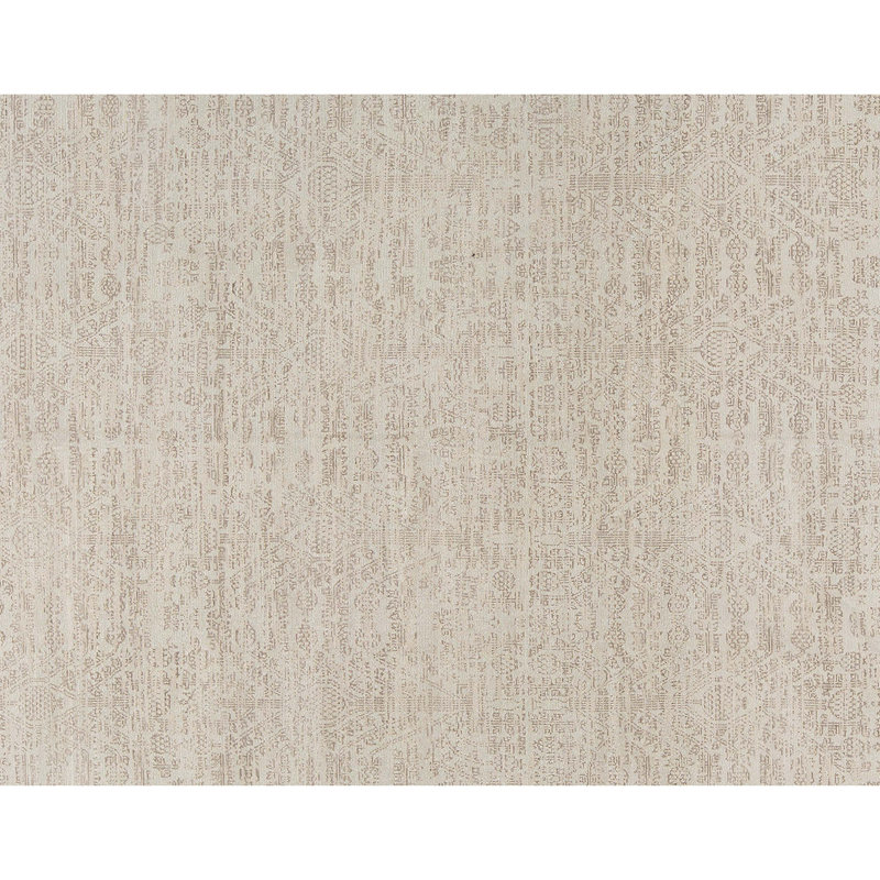 Hand-Knotted High-Quality Cream and Cream Area Rug