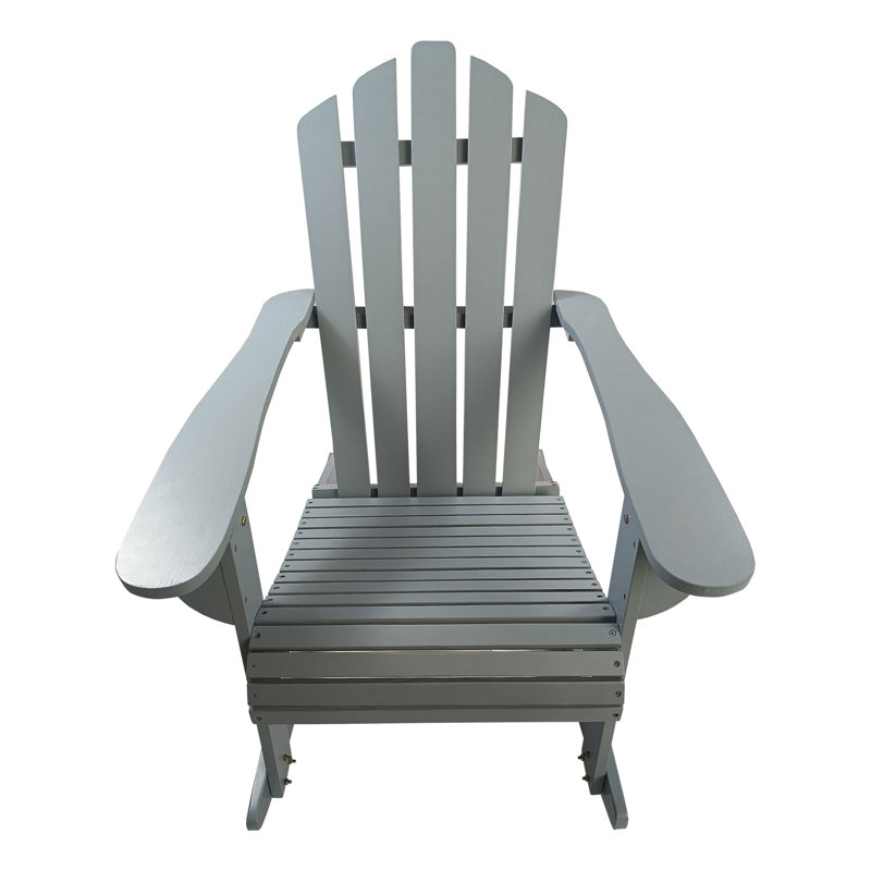 Chaise berçante d'extérieur inclinable en gris - Fabrication en bois confortable et polyvalente pour la terrasse, la terrasse, d'une capacité de poids de 250 lb, comprend les instructions de quincaillerie d'assemblage pour l'extérieur et la trousse de siège arrière