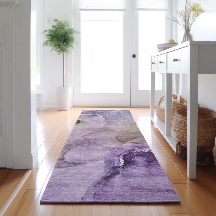 Premium Machine Washable Cerrito AMF521 Purple Rug