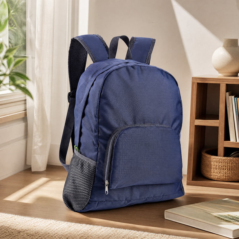 Organiseur en plastique et sac à dos pliable pour étudiant, style minimaliste aux couleurs fluorescentes, F