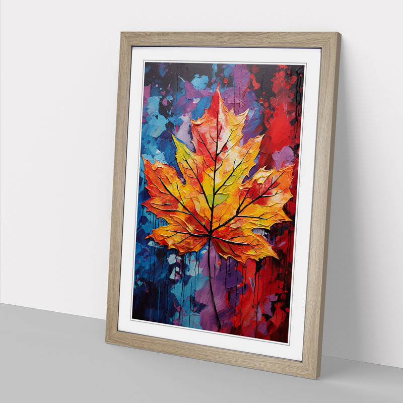 Leaf Expressionism No.2 - Framed Print, Oak, 64cm H x 46cm W x 2cm D