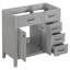 Base de meuble-lavabo gris 36 po. Armoire moderne avec tiroirs. Bois d'hévéa massif et planche. Autoportant. Base à assembler requise - Chariot de style tiroir autoportant-75453243-75453237
