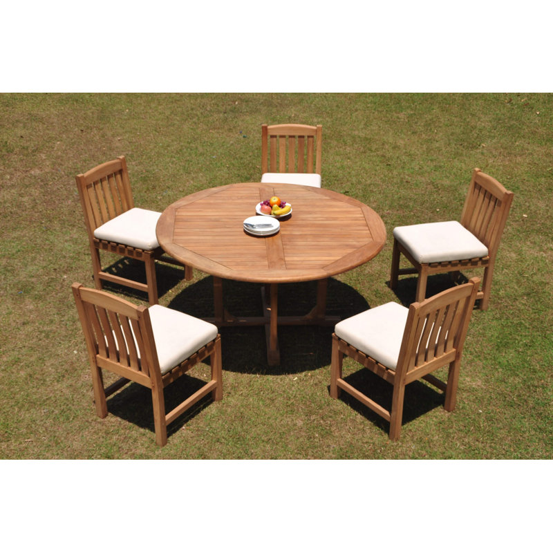 Ensemble repas 4 pièces teck Erika, H 30,5 po x l 72 po, 5