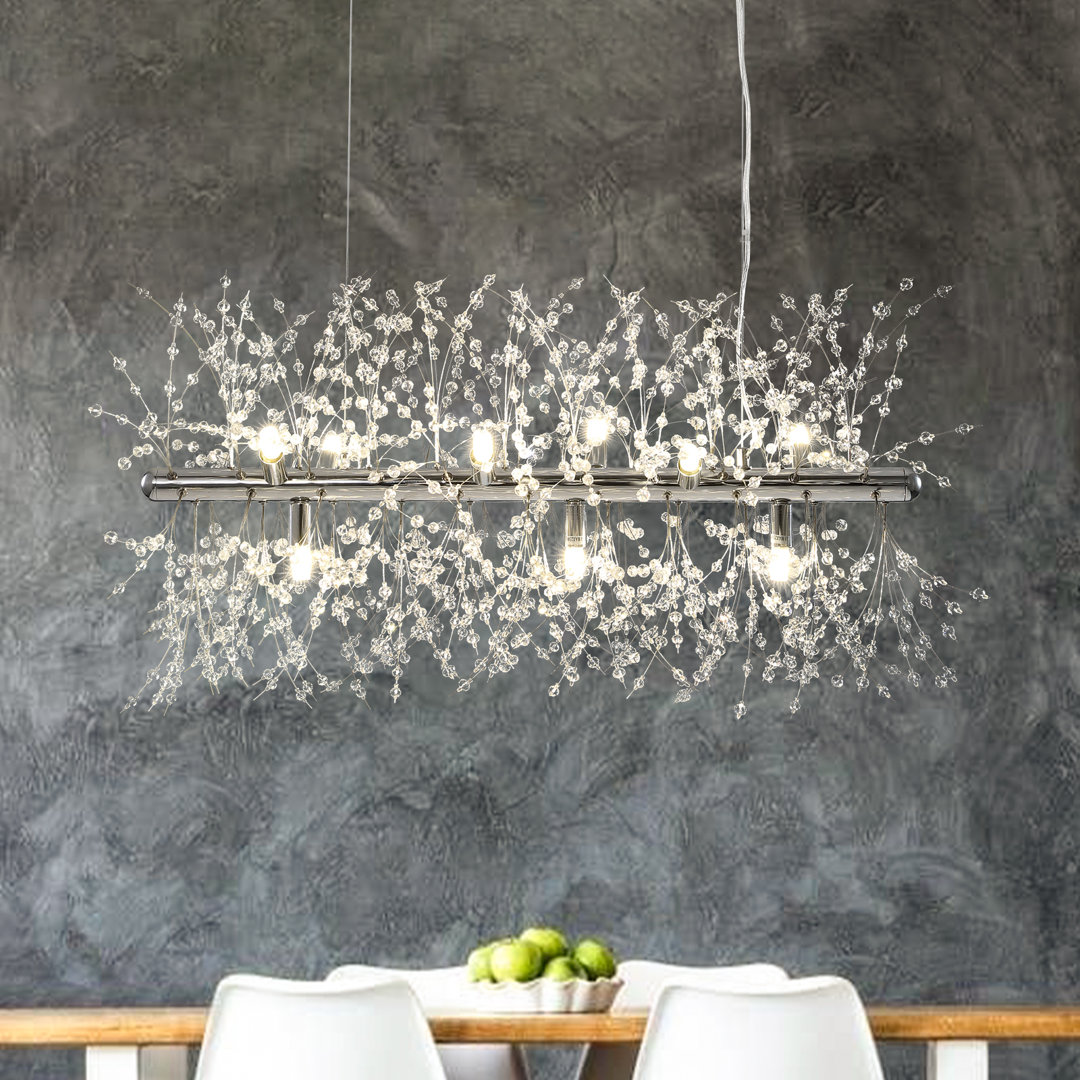Adoniyah Dandelion 9-Light Modern Crystal Firework Chandelier