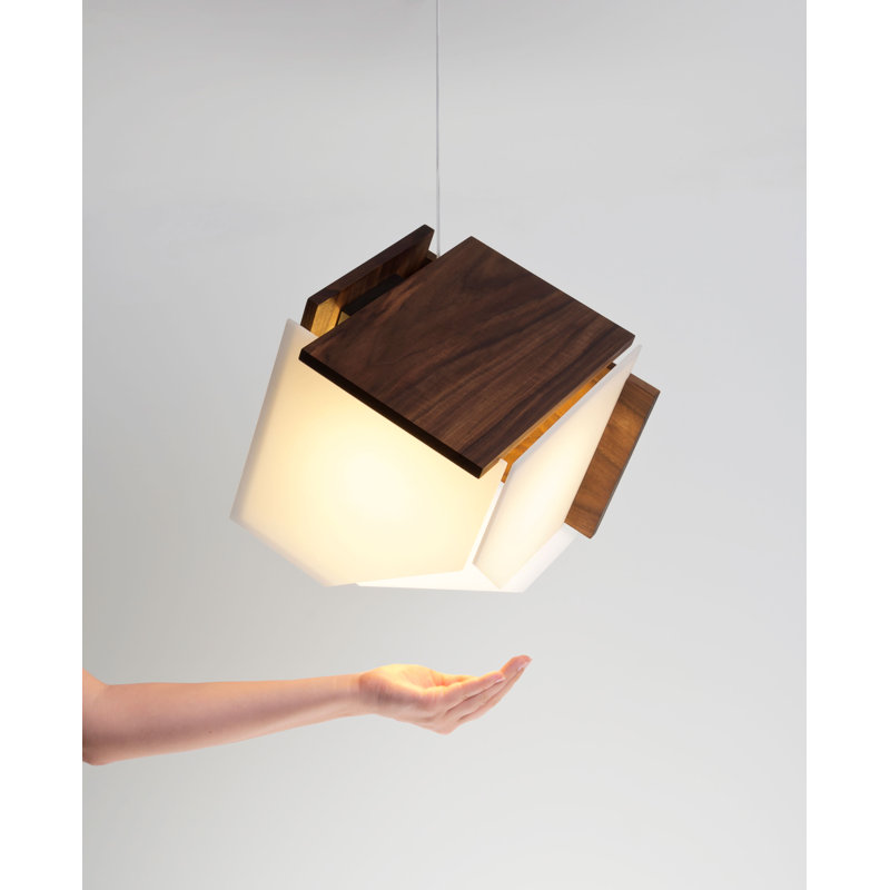 Mica L 1 - Light LED Pendant, Oiled Walnut, Low Profile, 2700K (warm)