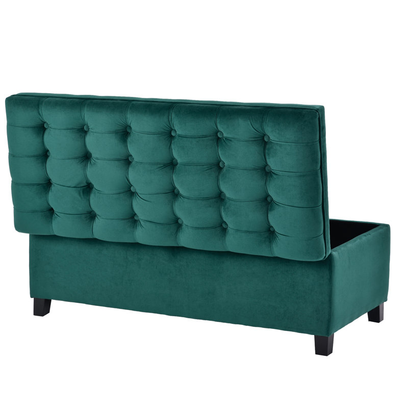 Banc de rangement à couvercle rabattable Droitwich, Vert