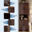 Armoire d'angle de 64,8 po de hauteur avec portes, armoire de rangement de style campagnard brun pour la salle de bain et la cuisine, armoire de coin autoportante avec tablettes réglables, armoire triangulaire pour le salon