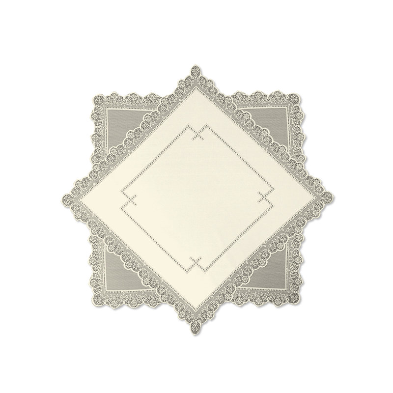 Mena Square Table Topper, White, 42" x 42"