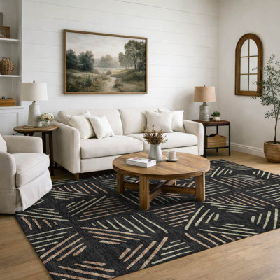 Tapis géométrique lavable à la machine de qualité supérieure Mayfield AMF2413
