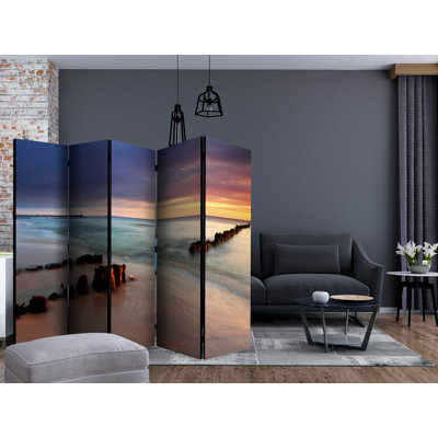 Gerhart 225cm W x 172cm H 5 - Panel Solid Wood Folding Room Divider