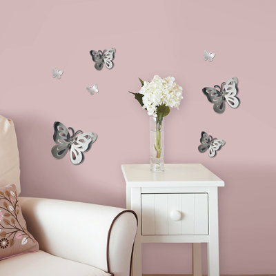 Décalcomanie murale miroir papillons wallpops 3d