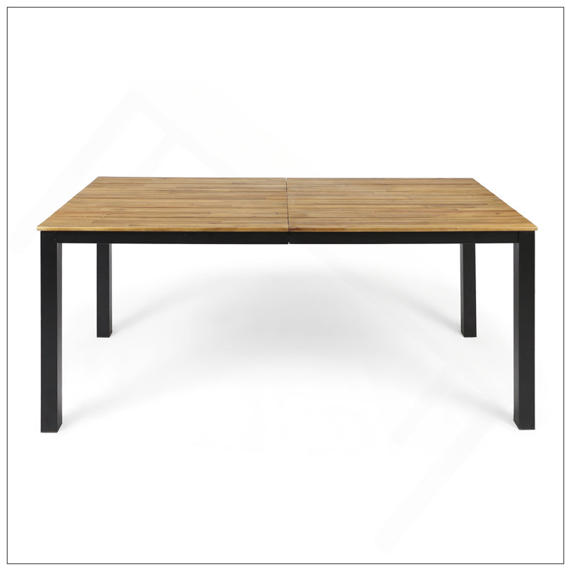 Table de salle à manger rectangulaire pour l'extérieur, table de patio en bois d'acacia de L 71 po, table bistro de ferme pour la cour, le jardin, le bord de la piscine, la terrasse