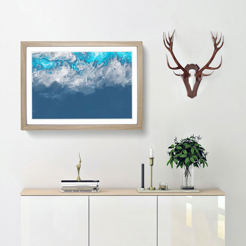 Take a Chance in Abstract - Picture Frame Painting Print, 27cm H x 36cm W x 2cm D, Oak Framed